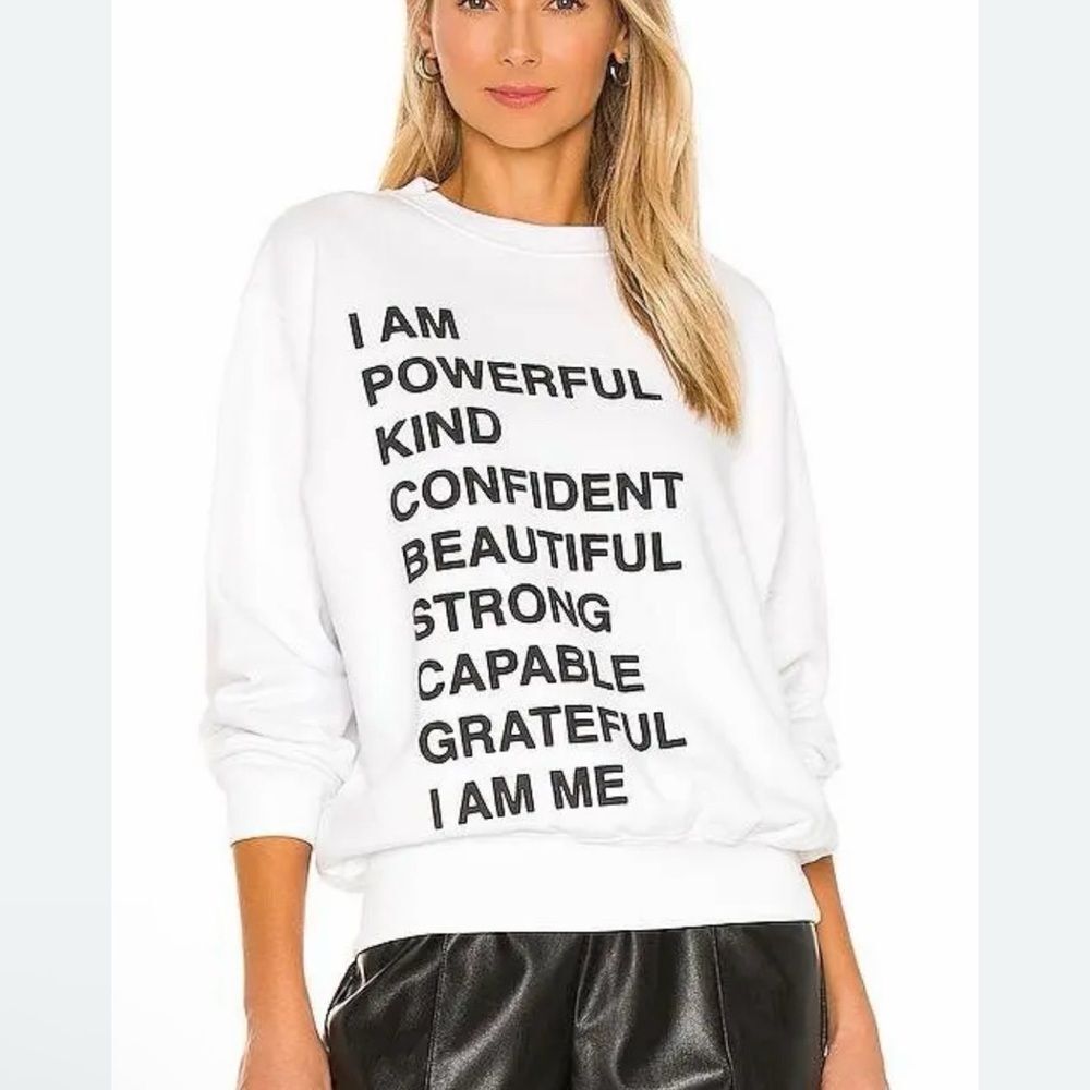 Anine Bing White Empowerment Ramona Sweatshirt